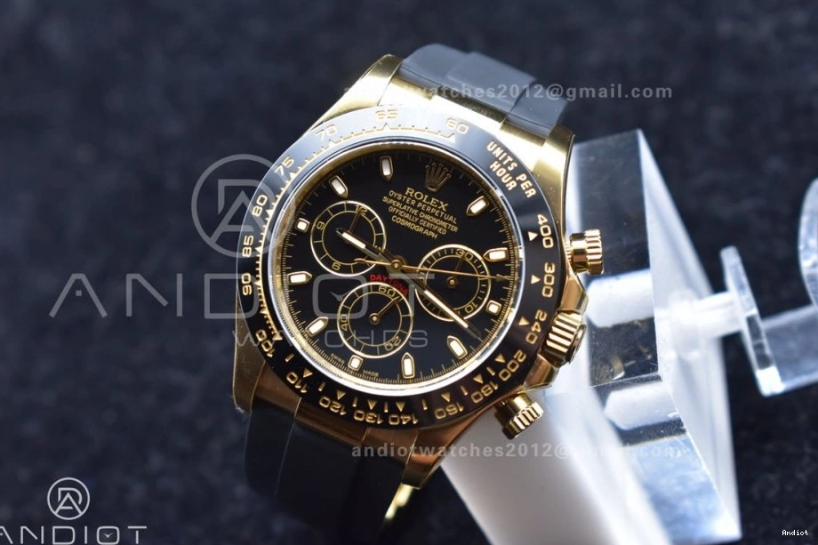 on Daytona Black Oysterflex 1:1 Dial Clean Strap SA4130 Rubber Best Edition 116518 0401